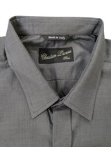 Christian Lacroix Rare Sample Shirt 16 Grey Check Unique Sleeved Cotton