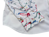 Christian Lacroix Rare Sample Shirt 16 White Paint Splattered Sleeved Cotton