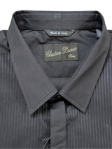 Christian Lacroix Rare Sample Shirt 16 Black Formal French Cuffs Cotton