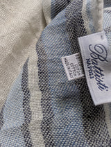 Battisti Scarf Blue and Vanilla stripes Vintage cotton/linen