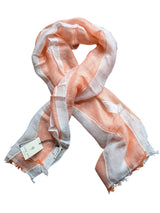 LBM 1911 Scarf Orange/White Striped Linen/Cotton
