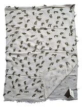 LBM 1911 Scarf Ivory Fuzzy Green Cotton