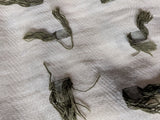 LBM 1911 Scarf Ivory Fuzzy Green Cotton