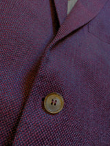 Baumler Loro Piana Blazer 40R Plum Weave Wool/Linen/Silk Tweed