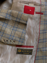 TailoRED Loro Piana Blazer 52R Mushroom Plaid Wool/Linen/Silk Summertime