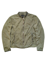 Pal Zileri Lab Motorcycle Jacket Slim M Green Polyester & Leather Trim