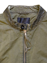 Pal Zileri Lab Motorcycle Jacket Slim M Green Polyester & Leather Trim