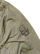 Pal Zileri Lab Motorcycle Jacket Slim M Green Polyester & Leather Trim