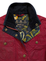 Barbour x William Morris Ladies Coat S/M 6 US Red Utility Waxed Cotton RARE!