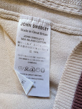 John Smedley Sweater S Oatmeal Cabled Sea Island Cotton