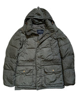 Hackett Down Parka S Metallic Green Nylon