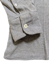Cordone 1956 Long Sleeve Tailored Polo Shirt M Grey Pique Cotton