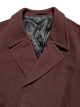 Vintage Executex Raglan Belted DB Coat 42/44R Reddish Brown Blue Wool