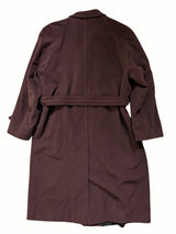 Vintage Executex Raglan Belted DB Coat 42/44R Reddish Brown Blue Wool
