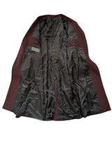 Vintage Executex Raglan Belted DB Coat 42/44R Reddish Brown Blue Wool
