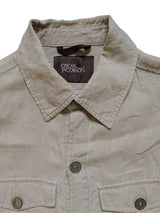 Oscar Jacobson Maverick Overshirt/Jacket L Slim Beige Linen Shacket