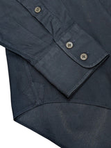 Thom Sweeney Buttoned Polo Shirt L Midnight Blue Cotton Pique