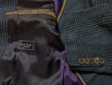 Paul Smith Sport Coat 38R Slim Blue Plaid 2-button Heavy Linen