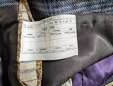 Paul Smith Sport Coat 38R Slim Blue Plaid 2-button Heavy Linen