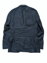 Paul Smith Sport Coat 38R Slim Blue Plaid 2-button Heavy Linen