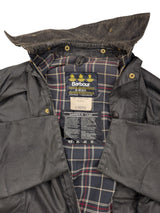 Barbour Coat S C36 Midnight Border Waxed Cotton