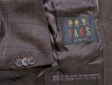 Daks London Sport Coat 38S Brown Plaid 2-button Wool