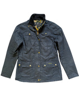 Barbour x William Morris Ladies Waxed Jacket S/M 6 US Blue Cotton RARE!