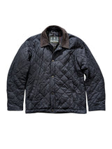 Barbour Jacket S Navy Blue Holme Tartan Padded Quilt Polyamide