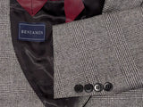 Benjamin Loro Piana Suit Black & White Plaid 2-Button Wool Flannel