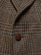 Vintage Lord Essex Sport Coat 42L Brown Plaid 2-button Wool Tweed