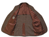 Vintage Lord Essex Sport Coat 42L Brown Plaid 2-button Wool Tweed