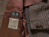 Vintage Lord Essex Sport Coat 42L Brown Plaid 2-button Wool Tweed