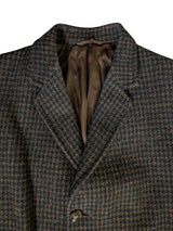 Vintage Burton Royal Warrant Harris Tweed Coat XL/44 Brown Check Wool
