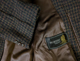 Vintage Burton Royal Warrant Harris Tweed Coat XL/44 Brown Check Wool