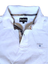 Barbour Polo Shirt L White Cotton Pique