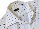 Corneliani Sport Shirt L/XL White Patterned Cotton One-Piece Collar