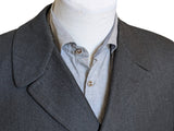 Vintage Chester Barrie Savile Row Half Raglan Coat L/42R Charcoal Heavy Covert Cloth Wool
