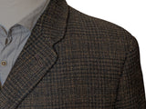 Vintage Maenson Crombie Tweed Coat L/42 Brown Plaid Heavy Wool