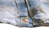 Ralph Lauren Shirt M Beige/Blue Plaid Linen