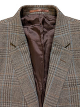 TM Lewin Lovat Sport Coat 42R Mushroom Brown Plaid Wool