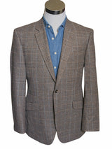 TM Lewin Lovat Sport Coat 42R Mushroom Brown Plaid Wool