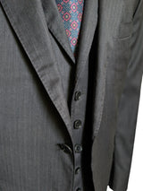 Caruso Vakko 3-Piece Suit 44R Charcoal Solaro Wool/Silk