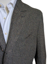Alnis Bespoke Coat M/40S Olive-Grey Peak Lapel Wool