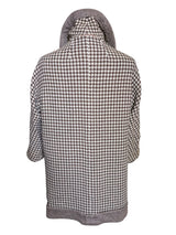 Rare Vintage French Couture Dior/YSL Women's Coat L/XL Brown Check Armand Hallenstein Reversible Wool