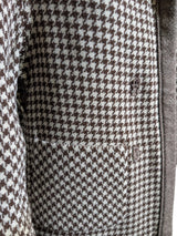 Rare Vintage French Couture Dior/YSL Women's Coat L/XL Brown Check Armand Hallenstein Reversible Wool