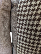 Rare Vintage French Couture Dior/YSL Women's Coat L/XL Brown Check Armand Hallenstein Reversible Wool