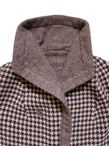 Rare Vintage French Couture Dior/YSL Women's Coat L/XL Brown Check Armand Hallenstein Reversible Wool