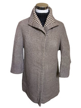 Rare Vintage French Couture Dior/YSL Women's Coat L/XL Brown Check Armand Hallenstein Reversible Wool