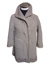Rare Vintage French Couture Dior/YSL Women's Coat L/XL Brown Check Armand Hallenstein Reversible Wool