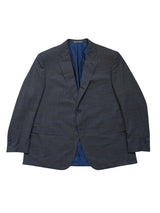 Pal Zileri Suit 48R Grey Plaid 2-Button Wool